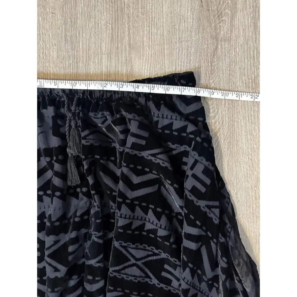 Ralph Lauren Velvet Burnout Aztec Southwest Hi-low Midi Skirt‎ XL Asymmetrical